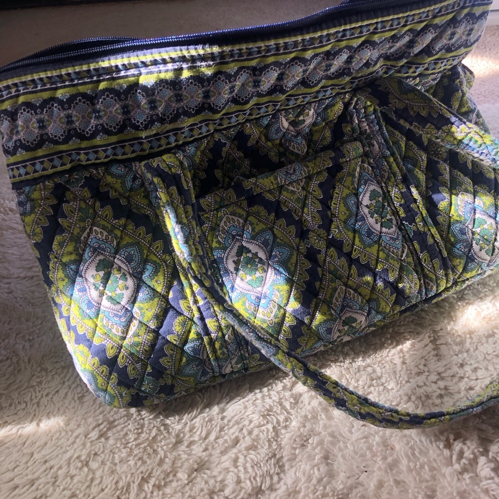 Vera Bradley Blue and Green Patterned Tote Bag